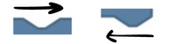 a notch drawn from both directions